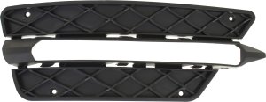 Front Bumper Grille for Mercedes-Benz C-Class 2012-2015, Left (Driver), Outer, Textured Black, with Sports Package, Suitable for Coupe/Sedan, Replacement