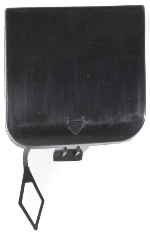 Front Bumper Tow Hook Cover Right (Passenger) for Mercedes S-Class 2003-2006, Black (Code 040), Without Sport Package, Replacement