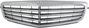 Painted Gray Shell and Insert Grille for Mercedes-Benz C-Class 2008-2011, Excludes AMG Styling Package and Sport Package, Replacement