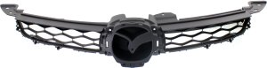 Primed (Ready to Paint)-Black Shell and Insert-Black Grille for Mazda CX-7 2010-2012, 2.3L Engine, Replacement
