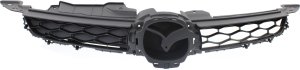 Primed (Ready to Paint)-Black Shell and Insert-Black Grille for Mazda CX-7 2010-2012, 2.5L Engine, Replacement