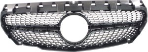 Textured Shell/Chrome Insert Grille for Mercedes-Benz CLA250 2014-2016 with AMG Styling Package, Replacement
