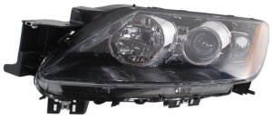 Headlight for Mazda CX-7 2009, Left (Driver) Side, Lens and Housing, Halogen, Replacement