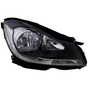 Headlight Assembly for Mercedes C-Class Coupe (2012-2015), Right (Passenger) Side, Halogen, Black Interior without Corner Light, Replacement