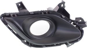 Front Fog Light Molding for Mazda 6 2014-2017 Left (Driver), Textured Black, Plastic, without LED Light Holes, Replacement