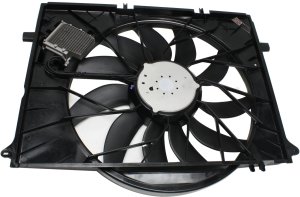 Radiator Fan Shroud Assembly for Mercedes-Benz S-Class (2002-2006), Includes Control Module, Replacement