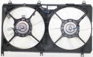 Radiator Fan Assembly for Mitsubishi Galant 2004-2005 / 2009-2012, Dual Fan, 2.4L Engine, Without California Emission 2009-2011, Replacement