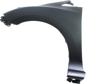 Front Fender for Mazda 5 2012-2017, Left (Driver), Primed (Ready to Paint), Steel Construction, with Rocker Molding Hole, Replacement
