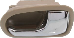 Front Interior Door Handle for Mazda 626 (1993-1997), Protege (1995-2003), Right (Passenger), Chrome + Beige, Replacement