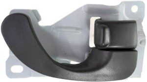 Front Interior Door Handle in Gray, Plastic+Metal for Mitsubishi Mirage 1997-2002 / Galant 1999-2003, Right (Passenger) Side, Rear, Replacement