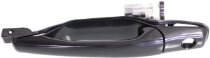 Front Exterior Door Handle for Mitsubishi Lancer 2002-2007/Outlander 2003-2006, Left (Driver), Smooth Black, w/ Keyhole, Plastic, Replacement