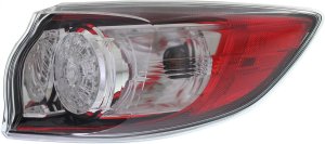 Tail Light Assembly for 2010-2013 Mazda 3 Hatchback, Right (Passenger) Outer, LED Type, Replacement