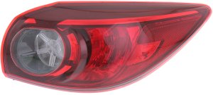 Tail Light Assembly for Mazda 3 Hatchback 2014-2018, Right (Passenger) Outer, Halogen, for Vehicles Built in Mexico (2017-2018)/Japan, Replacement