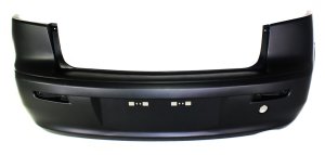 Rear Bumper Cover for Mitsubishi Lancer 2008-2017, Primed (Ready to Paint), without Turbo, Excluding Evolution/Sportback Models, Replacement