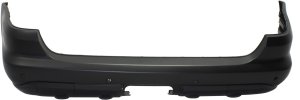 Rear Bumper Cover for Mercedes-Benz M-Class 2002-2005, Primed (Ready to Paint), without Styling Package, with Trailer Hitch Hole & Parktronic Holes, Replacement