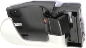 Front Interior Door Handle for Mitsubishi Galant 2004-2012, Right (Passenger), Silver/Black, Plastic, Replacement