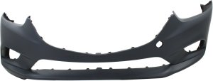 Front Bumper Cover for Mazda 6, 2014-2017, Primed (Ready to Paint), without LED Light Holes, Replacement