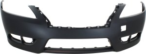 Front Bumper Cover for 2013-2015 Nissan Sentra, Standard Type, Primed (Ready to Paint), Suitable for S/SL/SV Models, Replacement