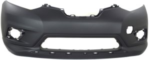Primed (Ready to Paint) Front Bumper Cover for Nissan Rogue 2014-2016, Compatible with Japan/USA/Korea Built Vehicle 2015-2016, Replacement
