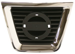 Center Grille for Nissan Rogue 2008-2010, Chrome Shell/Painted Black Insert, for S/SL Models, Replacement