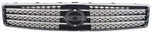 Chrome Shell Painted Dark Gray Insert Grille for Nissan Maxima SV Model 2009-2011, Without Sport Package, Replacement