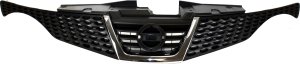 Painted Black Shell and Insert GRILLE with Chrome Molding for Nissan JUKE 2011-2014, S/SL/SV Models, Replacement