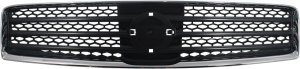 Grille for Nissan Maxima 2011, Chrome Shell with Painted Black Insert, Suitable for SV Model with Sport Package, Replacement