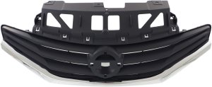 Grille for Nissan VERSA NOTE 2014-2016, Gray Shell and Insert, with Chrome Molding, Excluding SR Model, Replacement