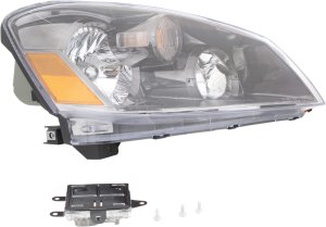 Headlight Assembly for Nissan Altima 2005-2006, Right (Passenger), HID/Xenon with HID Kit, Excluding 2006 SE-R Model, Replacement