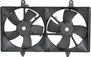 Radiator Fan Shroud Assembly for Nissan Altima 2002-2006, Maxima 2004-2008, Dual Fan Type, Replacement