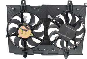 Radiator Fan Shroud Assembly for Nissan Rogue 2008-2013, Rogue Select 2014-2015, Dual Fan, Replacement