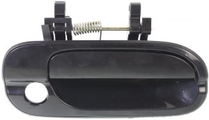 Front Exterior Door Handle for Nissan Sentra 2000-2006, Right (Passenger), Smooth Black, with Keyhole, Plastic, without Keyless Entry, Replacement