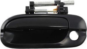 Front Exterior Door Handle for Nissan Sentra 2000-2006, Left (Driver), Smooth Black, with Keyhole, Plastic, without Keyless Entry, Replacement