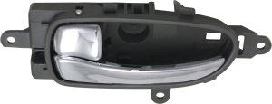 Front Interior Door Handle for Nissan Altima (2007-2013)/Maxima (2009-2014), Left (Driver), Chrome Lever+Brown Bezel, Equal to Rear, Replacement