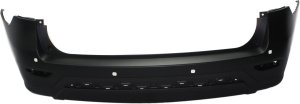 Rear Bumper Cover for Nissan Pathfinder 2013-2016, Primed (Ready to Paint), with Object Sensor Holes, without Towing Hitch Holes, Non-Hybrid/ (2014-2014 Hybrid Model), Replacement