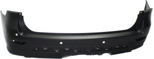 Rear Bumper Cover for Nissan Pathfinder 2013-2016, Primed (Ready to Paint), with Object Sensor and Towing Hitch Holes, Non-Hybrid/Compatible with 2014 Hybrid Model, Replacement