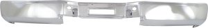 Chrome Step Bumper Face Bar for Nissan Titan 2007-2015 SE/SV Models, without Pad, with Pad Provision, without Mounting Bracket, without Park Distance Control Sensor Holes, Replacement