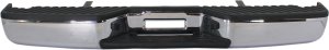 Step Bumper, Face Bar and Pad for Nissan Titan 2004-2015, with Pad Provision, without Mounting Bracket, Chrome Finish, All Cab Types, without Parking Distance Control Sensor Holes, Replacement