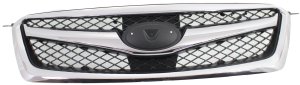 Grille for Subaru Legacy 2010-2012, Chrome Shell with Black Insert, Replacement