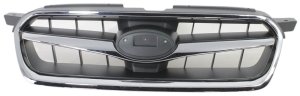Grille for Subaru Legacy 2008-2009, Chrome Shell with Black Insert, Replacement