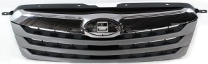 Grille for Subaru Outback 2010-2012, Silver Shell with Textured Gray Insert, Replacement