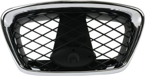Center Grille for Subaru Impreza 2006-2007, Sedan/Wagon, Chrome Shell with Paintable Insert, Replacement
