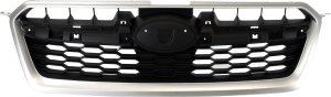 Grille for Subaru Impreza 2012-2014 Models, Silver Shell with Black Insert, Suitable for Sedan or Wagon, Excludes WRX Models, Replacement