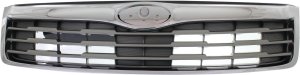 Grille for Subaru Forester 2011-2013, Chrome Shell with Painted Silver Insert, Replacement