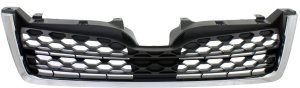 Radiator Grille for Subaru Forester 2014-2016, Textured Dark Gray Shell and Insert, with Chrome Molding, 2.5L Engine, Type 1, Replacement