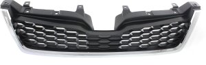 Radiator Grille for Subaru Forester 2014-2016, Textured Dark Gray Shell and Insert with Chrome Moulding, 2.0L Turbo Engine, Replacement