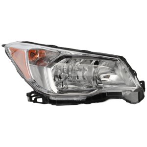 Headlight Assembly for Subaru Forester 2014-2016, Right (Passenger) Side, Chrome Bezel, Halogen, 2.5L Engine, Replacement
