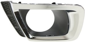 Front Fog Light Molding for Subaru Forester 2014-2018, Right (Passenger), Textured Black with Chrome Frame, for 2.0L Engine, Replacement