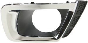 Front Fog Light Molding for Subaru Forester 2014-2018, Left (Driver), Textured Black with Chrome Frame, 2.0L Engine, Replacement