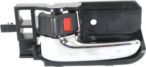 Front Interior Door Handle for Toyota Corolla/Matrix 2003-2008, Tacoma 2005-2012, Left (Driver), Chrome Lever+Black Bezel, Replacement